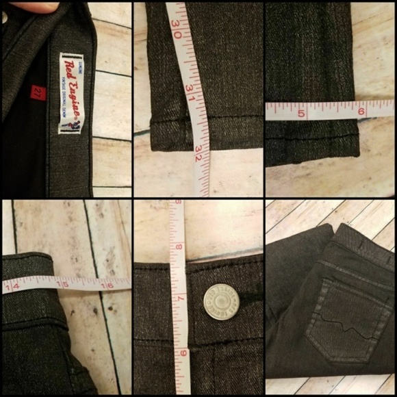 Red Engine Black Glitter Skinny Jeans - Picture 3 of 5